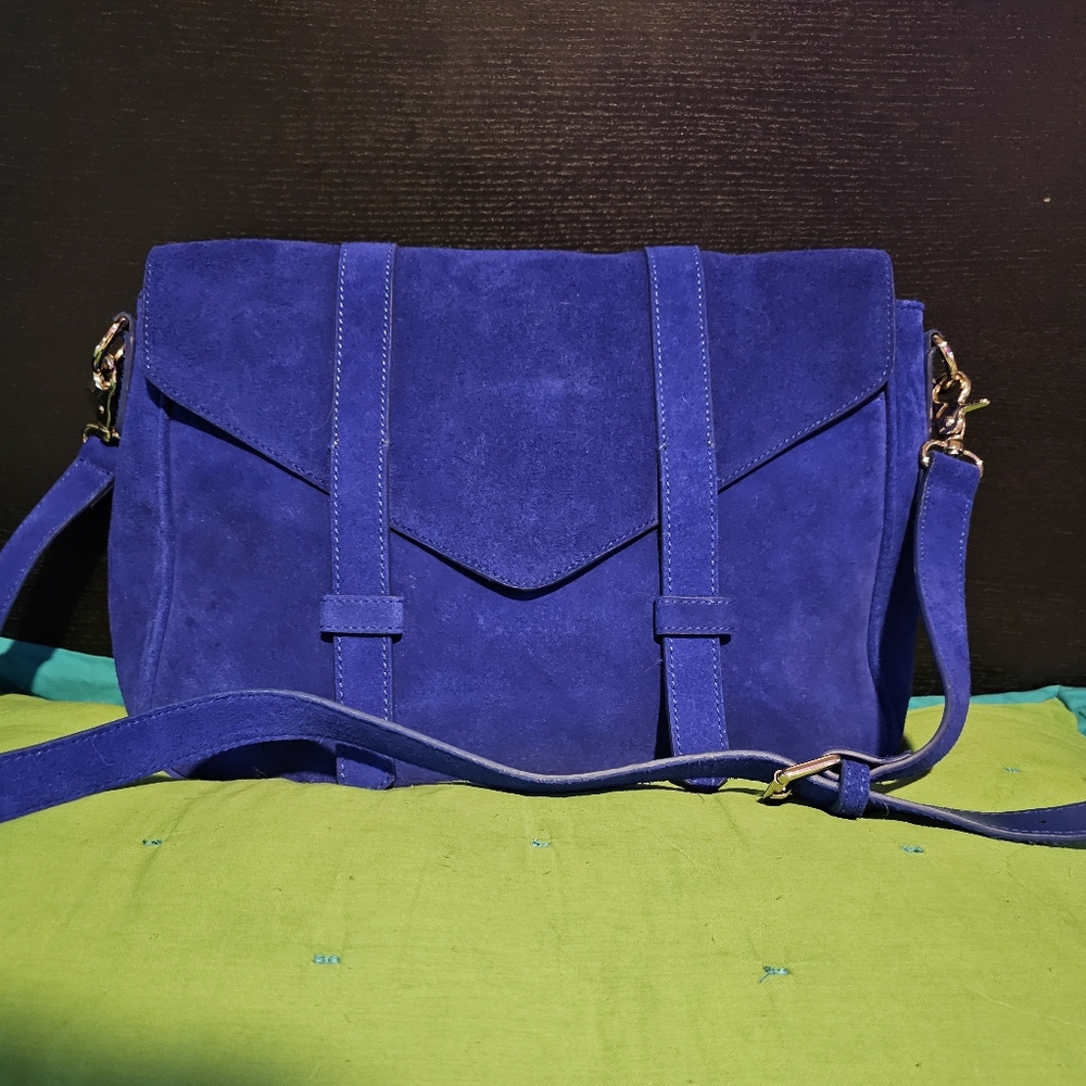Blue Suede Crossbody Bag - Women Crossbody Bag